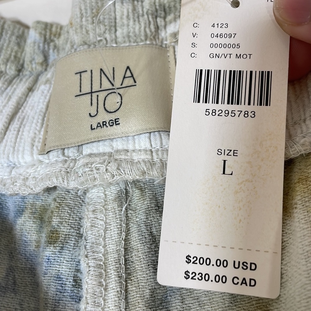 NWT. Boho Anthropologie Tina & Jo Olivenne Marble Dyed Pants. Large - Picture 4 of 12